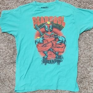 Deadpool Graphic Tee ◇ Aqua/Green ◇ Mens Size MEDIUM◇We Love Fine Brand T-shirt